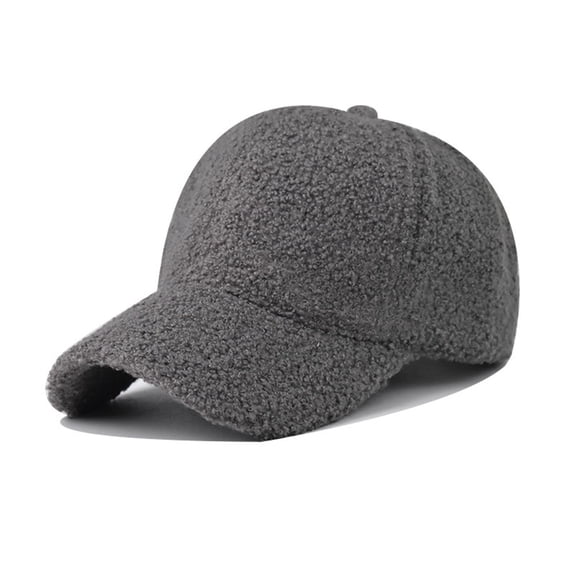 Lolmot Faux Lamb Wool Baseball Caps for Men Women, Teddy Fleece Sports Hats Winter Warm Soft Solid Color Outdoor Travel Hip-Hop Cap