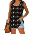 thumbnail image 1 of Up to 65 off!Lolmot Floarl Tank Tops for Women Flowy Square Neck Summer Tops Fashion Pleated Boho Shirts Vest Casual Sleeveless Tees Blouses, 1 of 5