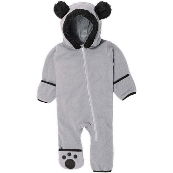 Up to 65 off!Lolmot Fluffy Baby Jumpsuit Hooded Fleece Rompers Long Sleeve Zipper Footie Snowsuit Baby Winter Clothes Bear Onesies Outfit Outwear