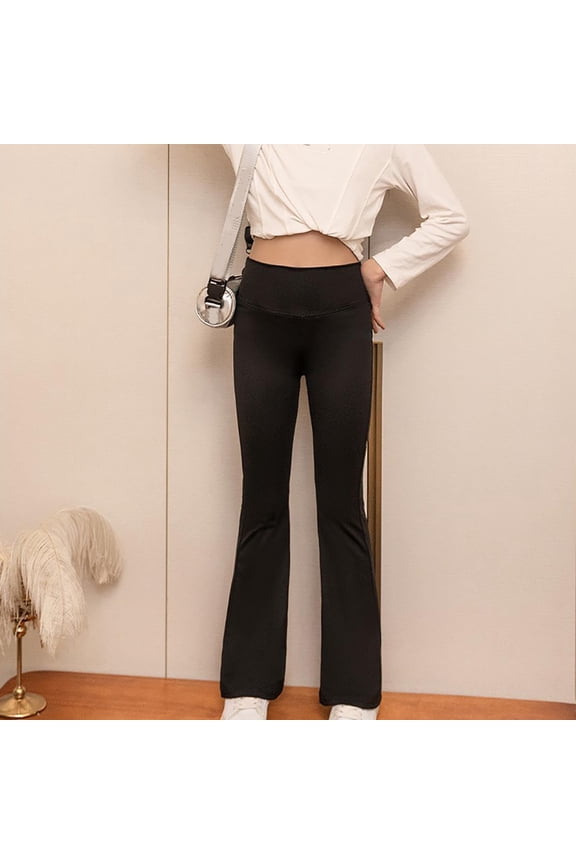 Lolmot Girl's Flare Leggings Lightweight Stretchy High Waisted Yoga Pants Bootcut Dance Casual Pants Activewear Kids Bell Bottoms Size 6-16 Years