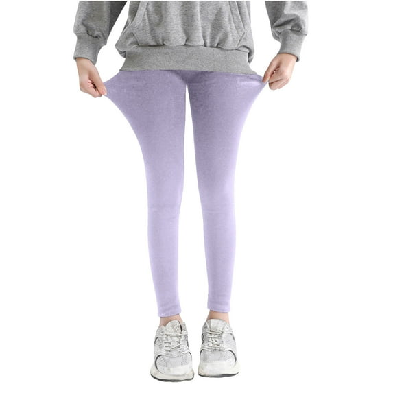 Lolmot Girls Basic Soft Leggings Kids Full Length Footless Tights Modal Stretchy Layering Pants for Toddler to Youth 2-13 Years