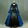 thumbnail image 1 of Lolmot Gothic Dresses for Women Retro Floral Print Flare Sleeve Princess Ball Gowns Dress Medieval Renaissance Victorian Lace Dress Maxi Dress Halloween Costume, 1 of 5
