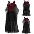 thumbnail image 1 of Lolmot Gothic Dresses for Women Cold Shoulder Butterfly Sleeve Lace Up Suspender Halloween Gothic Dresses Vintage Medieval Evening Dress, 1 of 5
