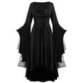 thumbnail image 1 of Lolmot Gothic Dresses for Women Plus Size Lace Patchwork Long Sleeve Bandage Retro Dress Halloween Medieval Renaissance Dress, 1 of 4