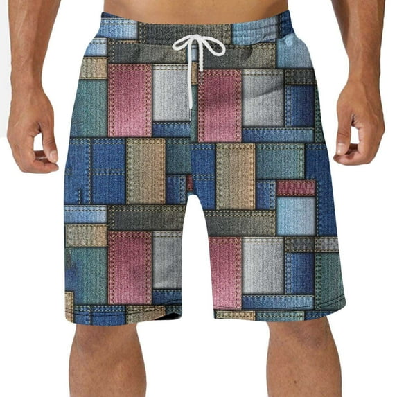 Lolmot Gym Shorts for Men, Mens Cargo Shorts Men's Flannel Pajama Shorts Buffalo Plaid Trendy Casual Elastic Waist Lattice Sport Short Pants