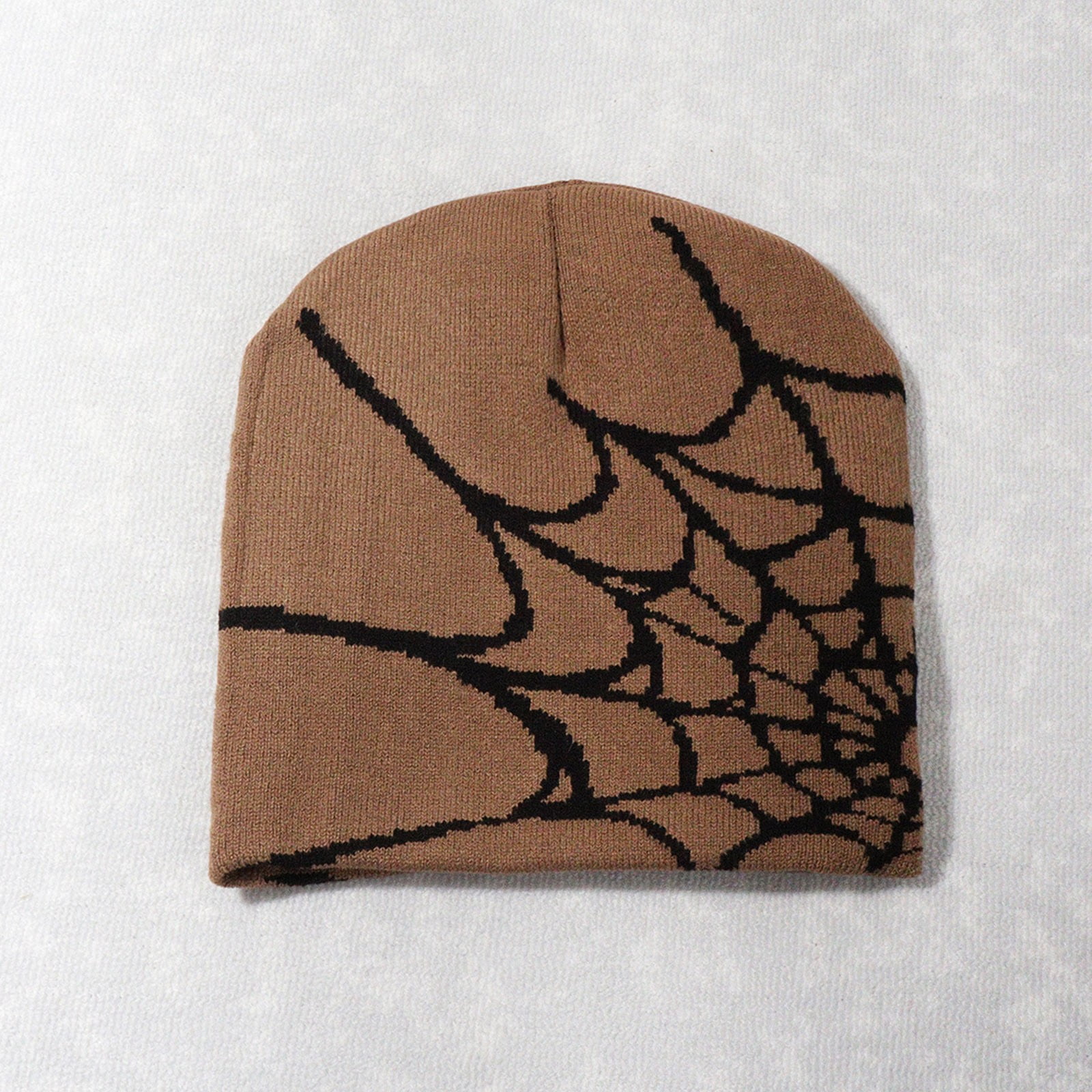 Penkiiy Y2K Gothic Spider Pattern Knit Hat Women Slouchy