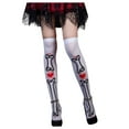 thumbnail image 1 of Lolmot Halloween Over Knee Socks Thigh High Stockings Colorful Long Skeleton Patterned Cosplay Stocking Stuffers for Women, 1 of 2