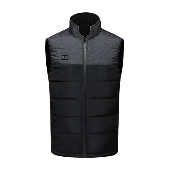 Lolmot Heated Vest for Men/Women Winter Warm Stand Collar Sleeveless Jacket Charging Via Heated Coat Black Vest