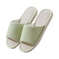 thumbnail image 1 of Lolmot House Slippers for Women Linen Cotton Solid Color Flat Non-Slip Household Shoes Comfortable Slippers, 1 of 3