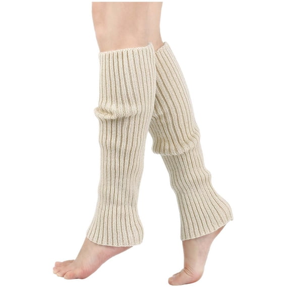 Lolmot Leg Warmers Women 80s Y2K Retro Style Ribbed Knit Boot Socks for Yoga Dance Sports Party Casual Loose Stretchy Breathable Long Knitted Socks