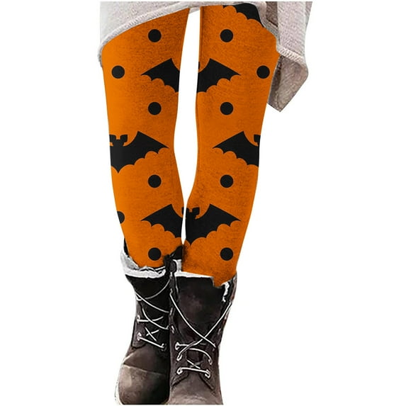 Lolmot Leggings for Women Halloween Spiders Bats Print High Waist Tummy Control Tights Funny Halloween Costumes Leggings Athletic Stretchy Workout Yoga Pants