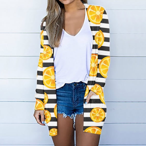 Lolmot Lightweight Cardigans for Women Spring Summer Fall Cover Up Casual Print Tops Blouses Open Front Cardigan with Pocket