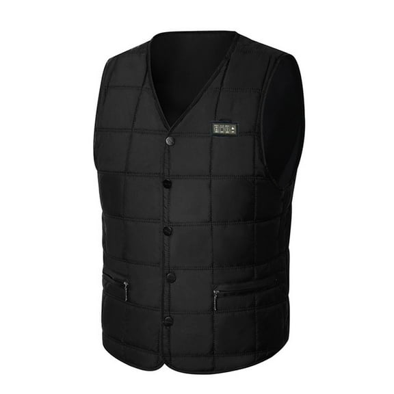 Lolmot Lightweight Heated Vest for Men/Women Winter Warm Front Button Closure Rechargeable Heating Vest for Hiking Camping Riding Skiing Fishing