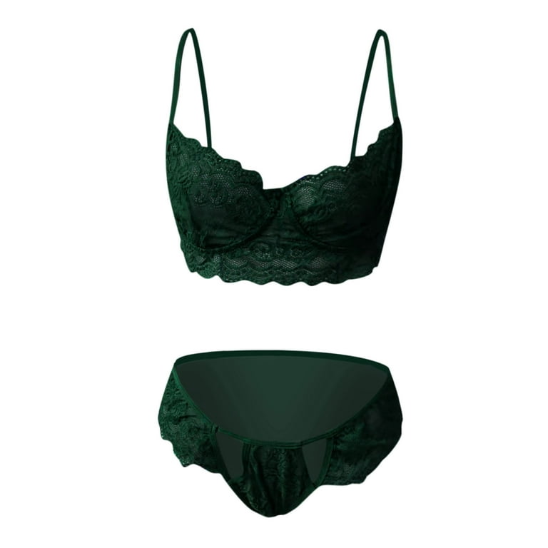 Lolmot Lingerie Set for Women 2 Piece Lace Bra and Panty Set Sleepwear  Underwear Valentines Gifts on Clearance