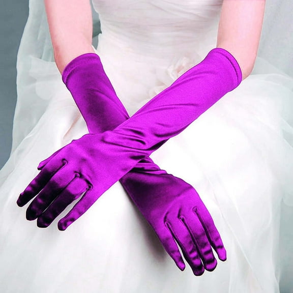 Lolmot Long Opera Party Gloves for Women 1920s Satin Opera Glove Costumes Elbow Length Bridal Evening Dance/Tea Party/Church/Wedding Gloves