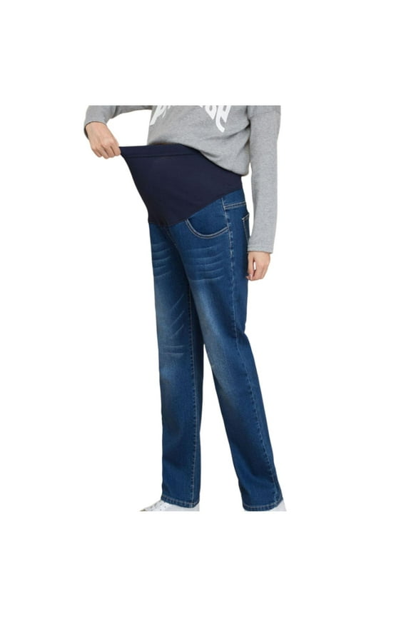 Lolmot Maternity Jeans for Pregnant Women Over The Belly Straight Leg Pregnancy Jeans Denim Pants