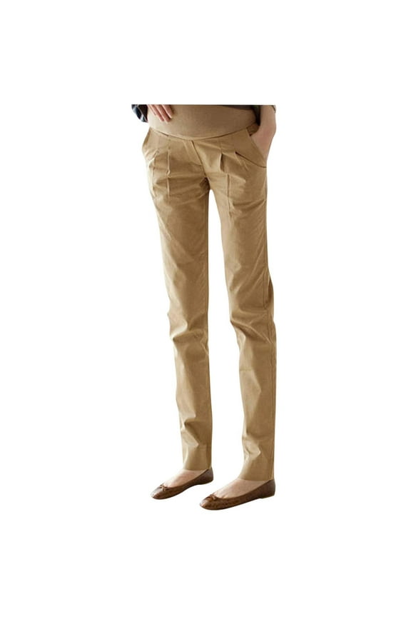 Lolmot Maternity Pants for Work Over The Belly Straight Leg Dress Pants Stretchy Pregnancy Career Office Casual Pants Suit Pants Work Pants with Pockets
