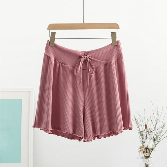 Lolmot Maternity Shorts Underbelly Drawstring Elastic Waist Ultra Soft Modal Shorts Summer Casual Cute Beach Shorts Pregnancy Solid Comfy Loose Fit Shorts