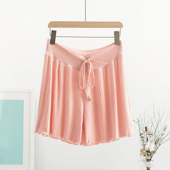 Lolmot Maternity Shorts Underbelly Drawstring Elastic Waist Ultra Soft Modal Shorts Summer Casual Cute Beach Shorts Pregnancy Solid Comfy Loose Fit Shorts
