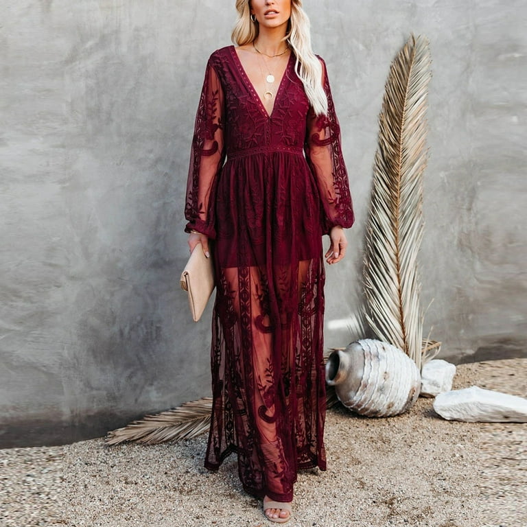 Sexy Lace Hollow Patchwork Evening Dress Sexy Lace Hollow Patchwork Evening Dress