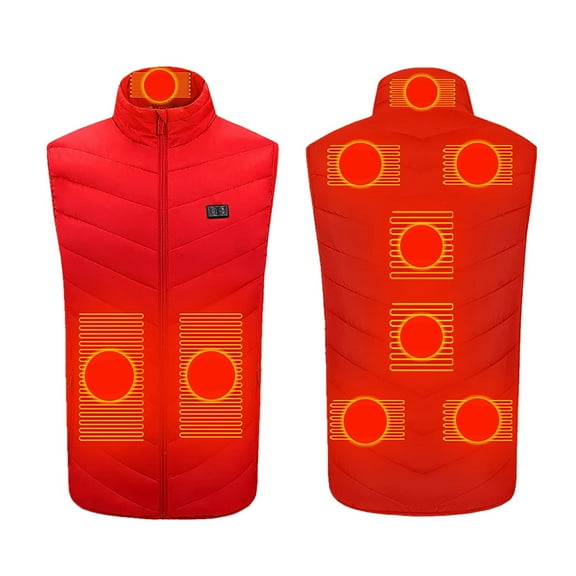 Lolmot Men Women Heating Vest Plus Size Winter Outdoor Warm Clothing Dual Control 9 Heating Zones Rechargeable Coat Lightweight Sleeveless Warm Jacket