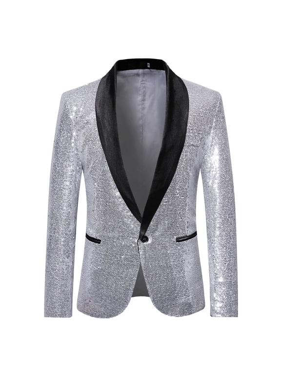 Men's Fashion Personality Sequins Casual Suit Jacket Host Singer Stage Costume Party/Wedding/Banquet/Prom Blazer Suit Jacket