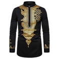 thumbnail image 1 of Lolmot Men's Henley Shirt Long Sleeve Totem Muslim Vintage Print Casual Button Down Beach Party Hippie T-Shirt Cosplay Costume, 1 of 5