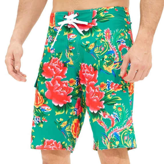 Up to 65 off!Lolmot Men's Quick Dry Swim Trunks 9" Swimsuits Drawstring Floral Print Beach Bathing Suits Breathable Long Swimming Plus Size Shorts