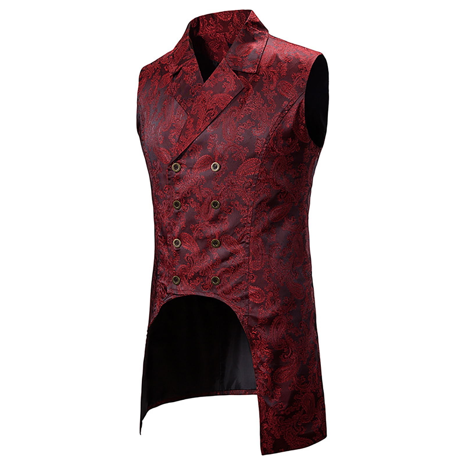 Lolmot Mens Fashion Retro Asymmetrical Mid Length Tuxedo