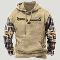 thumbnail image 1 of Lolmot Mens Hoodies Pullover Casual Fashion Print Blouse Tops Long Sleeve Loose Tribal Fleece Sweatshirt with Pocket, 1 of 3