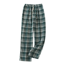 Men s Cotton Flannel Sleep Pants Buffalo Plaid Straight Leg Soft Micro Fleece Pajama Pants Casual Elastic Waist Drawstring Lounge Pants Walmart