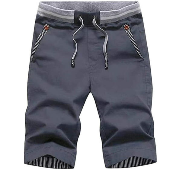 Lolmot Mens Shorts Summer Casual Classic Fit Drawstring Shorts with Pockets Elastic Waist Shorts