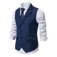thumbnail image 1 of Lolmot Mens Western Herringbone Suit Vest Tweed Wool Blend Slim Fit Waistcoat Vintage Work Party Dress Waistcoat, 1 of 5