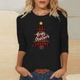 thumbnail image 1 of Lolmot Merry Christmas Shirts for Women Leopard Plaid Christmas Tree Graphic Print Baseball T-Shirt 3/4 Sleeve Round Neck Holiday Tops, 1 of 4