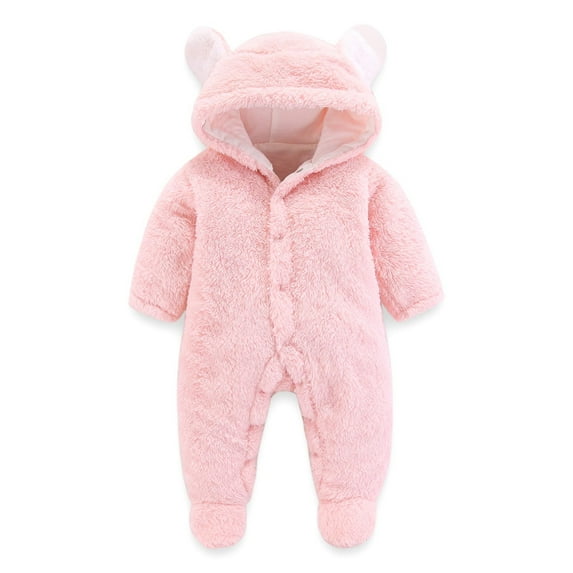 Up to 65 off!Lolmot Newborn Baby Cartoon Bear Snowsuit Winter Warm Fleece Hooded Romper Footie Onesie Jumpsuit for Infant Boys Girls