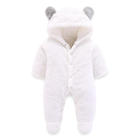 Up to 65 off!Lolmot Newborn Baby Cartoon Bear Snowsuit Winter Warm Fleece Hooded Romper Footie Onesie Jumpsuit for Infant Boys Girls