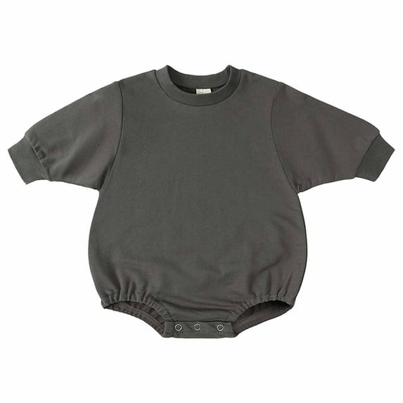 Up to 65 off!Lolmot Newborn Infant Baby Boy Girl Sweatshirt Romper Solid Onesie Long Sleeve Bodysuit Top Fall Winter Outfit on Clearance