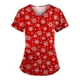 thumbnail image 1 of Lolmot Nurse Working Uniforms for Women Christmas Print Scrubs_Tops Summer Medical Scrub_Shirts V-Neck Short Sleeve Holiday Scrub with Pockets, 1 of 4