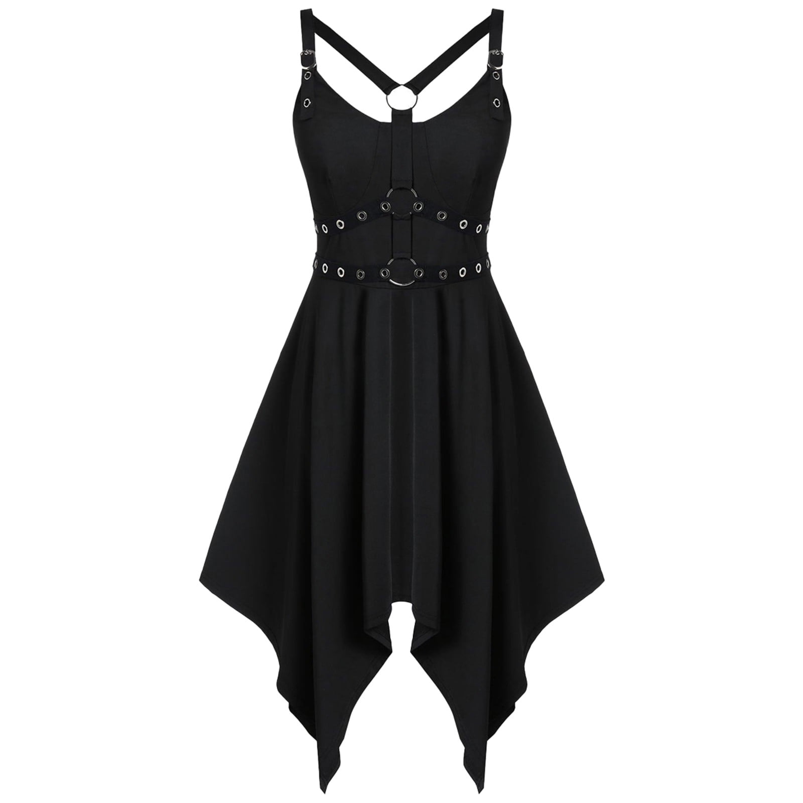 sachin and babi light blue dress Goth Winter Dress Women's Gothic Punk Dress With Buckles & Studs