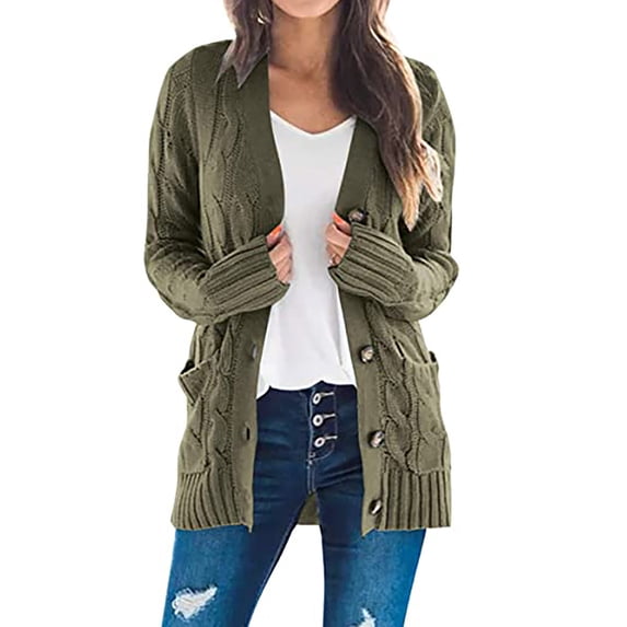 Lolmot Oversized Sweaters for Women Fashion Casual Thickened Dandelion Printed Casual Loose Button Down Round Neck Long Sleeve Open Front Knit Cardigan Sweaters