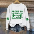 thumbnail image 1 of Up to 65 off!Lolmot Oversized Sweatshirt for Women Fleece Lined St Patrick's Day Shirts Prone to Shenanigans and Marlarkey Shirt Lucky Shamrock Pullover Shirt Funny Sayings Tops, 1 of 1