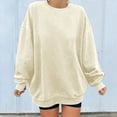 thumbnail image 1 of Lolmot Oversized Sweatshirt for Women Fall Fashion Casual Long Sleeve Crewneck Sweatshirt Loose Fit Solid Color Fleece Pullovers Y2K Tops, 1 of 4