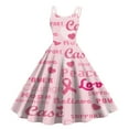 thumbnail image 1 of Lolmot Pink Ribbon Breast Cancer Awareness Dress for Women Summer Sleeveless Spaghetti Strap Swing A-Line Cocktail Dress Sundress, 1 of 1