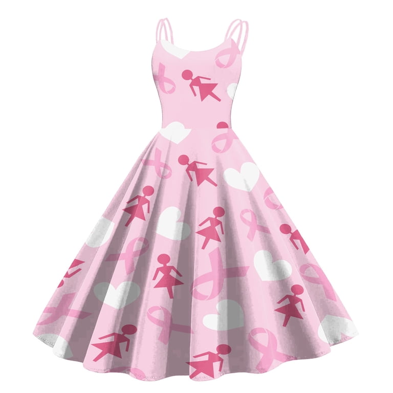 pink breast cancer dress Pink Breast Cancer Awareness Ribbon Breast Cancer A-Line Dress by gossiprag