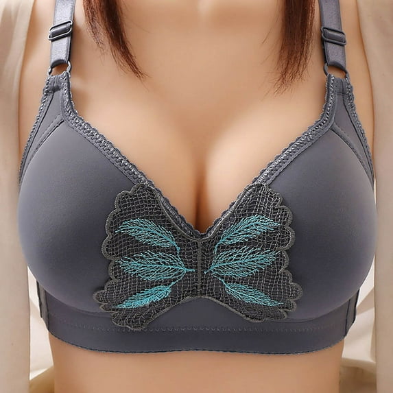 Lolmot Plus Size Bras for Women Full Coverage Non Padded Wireless Minimizer Bra Push Up Thin Soft Comfort Bra Sleep Bralette Solid Color Powerful Lifting Bra