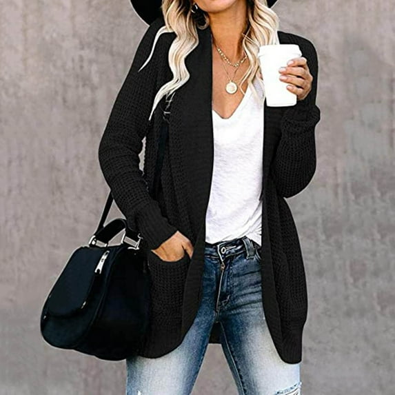 Up to 65 off!Lolmot Plus Size Cardigan Sweaters for Women Long Sleeve Open Front Cardigan Casual Curved Hem Soft Knit Sweaters Loose Outwear Coat with Pockets