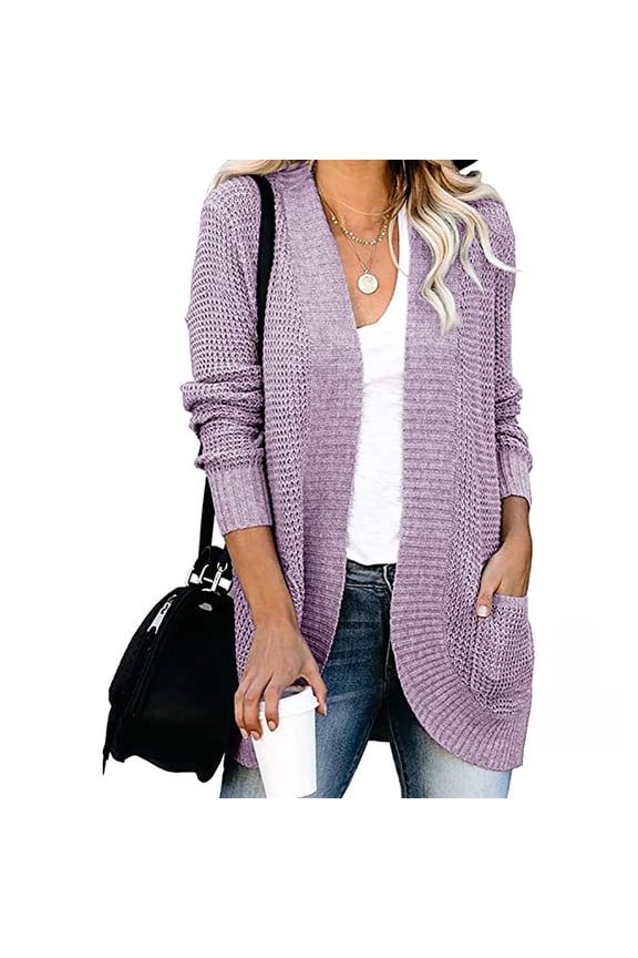Up to 65 off!Lolmot Plus Size Cardigan Sweaters for Women Long Sleeve Open Front Cardigan Casual Curved Hem Soft Knit Sweaters Loose Outwear Coat with Pockets