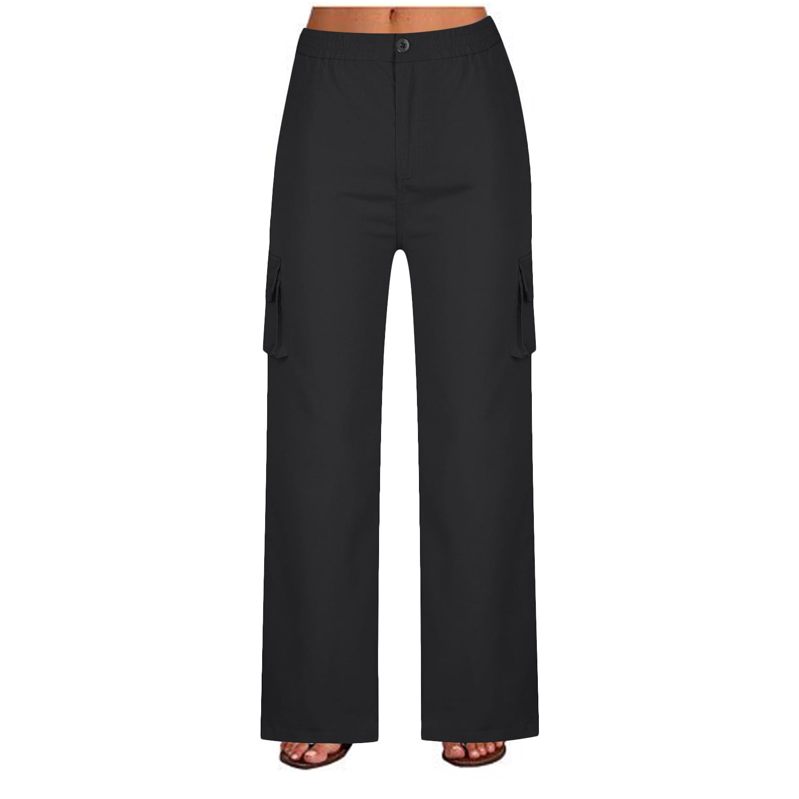Commuting High Waist Casual Straight Wide Leg Loose Casual Denim Trousers