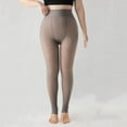 thumbnail image 1 of Lolmot Plus Size Fleece Lined Leggings Women Skin Color Winter Thermal High Waisted Pantyhose Warm Fake Translucent Sheer Stretch Stocking, 1 of 5