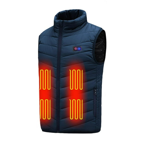 Lolmot Plus Size Heated Vest for Men and Women Dual Control 11 Area Heating Vest Heated Jacket Winter Warm Turtleneck Zipper Vest